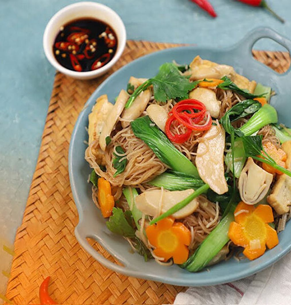 Bún gạo lứt nấm rong biển